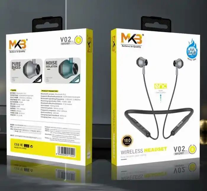 MKB V03 Magnetic Waterproof ENC Wireless Neckband